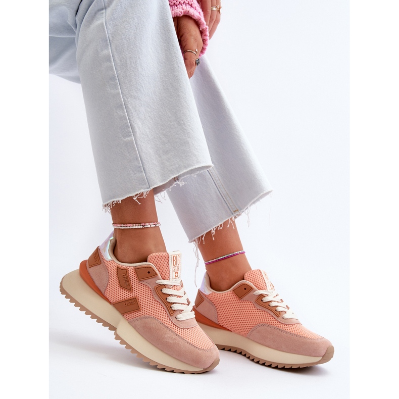 Sneakersy Damskie Big Star NN274976 Pomarańczowe 2