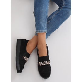 Slipony na perłowej podeszwie t277p Black czarne 1