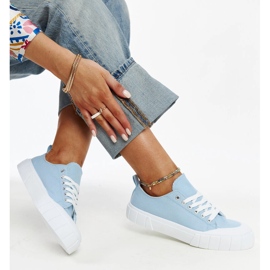 Niebieskie materiałowe trampki Eduarda 1