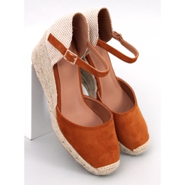 Espadryle na koturnie Platten Camel brązowe 1