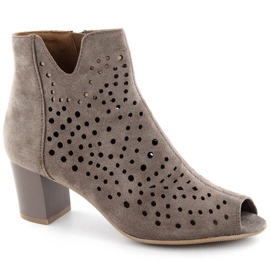 Zamszowe botki Jezzi W JEZ429B brązowe 1