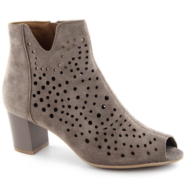 Zamszowe botki Jezzi W JEZ429B brązowe 1