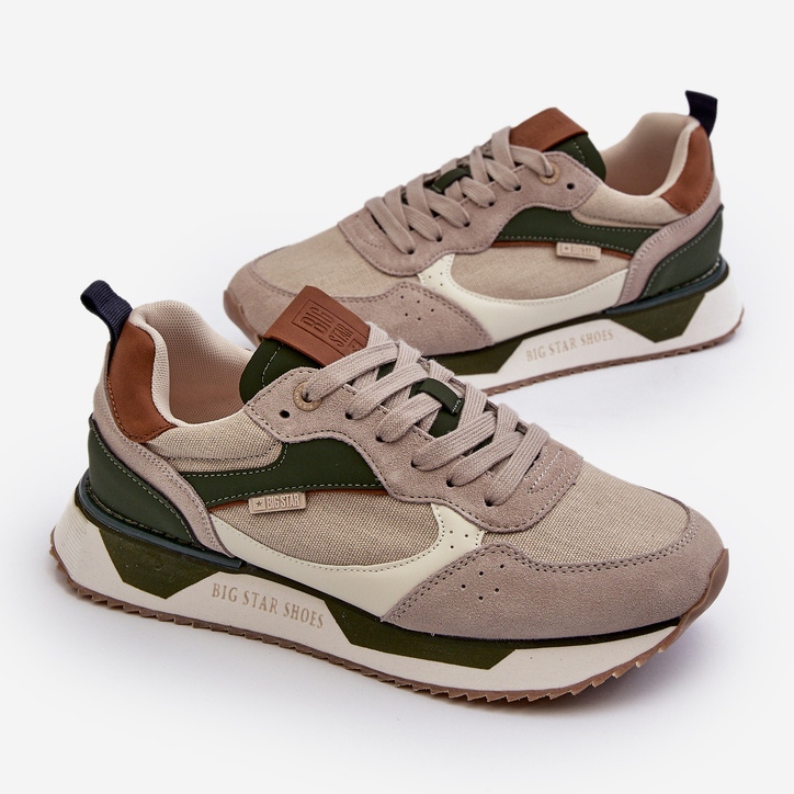 Sneakersy Męskie Memory Foam System Big Star NN174349 Beżowe beżowy 1