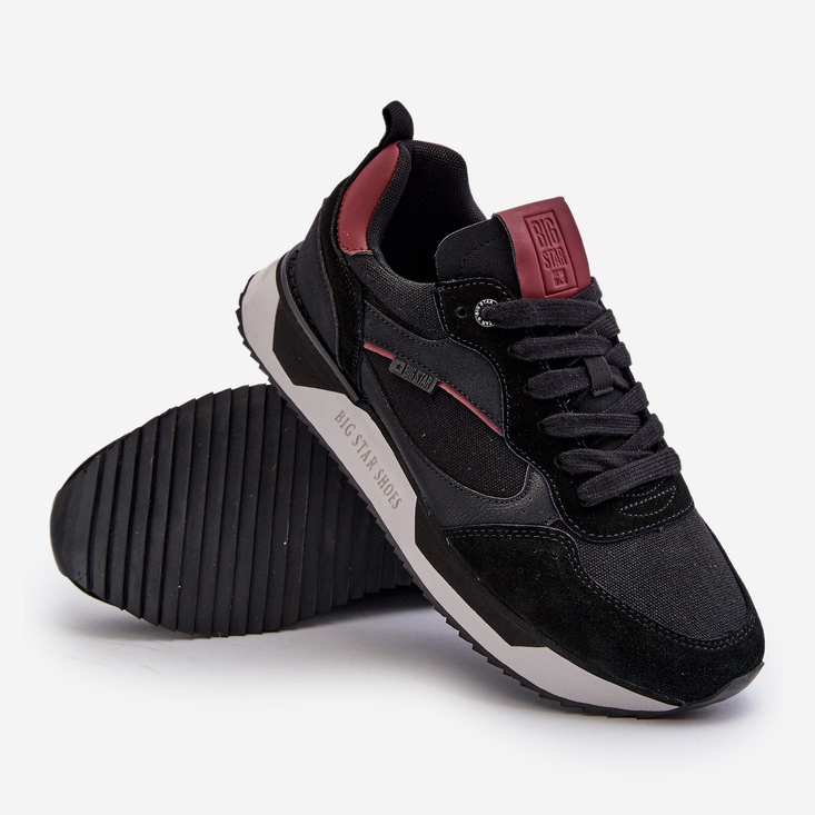 Sneakersy Męskie Memory Foam System Big Star NN174350 Czarne 1