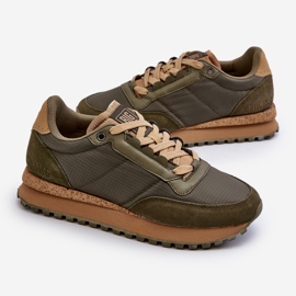 Sneakersy Męskie Memory Foam System Big Star NN174325 Khaki zielone 1