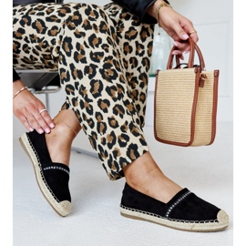 Czarne espadryle z cyrkoniami Abia 1