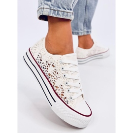 Trampki koronkowe Ferrie White białe 3