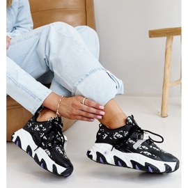 Czarne sneakersy na grubej podeszwie Melsen 1