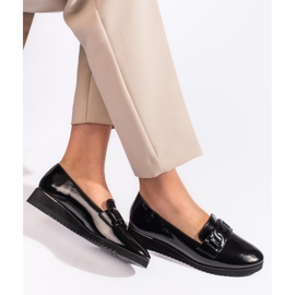 Goodin Czarne damskie lordsy na platformie 2