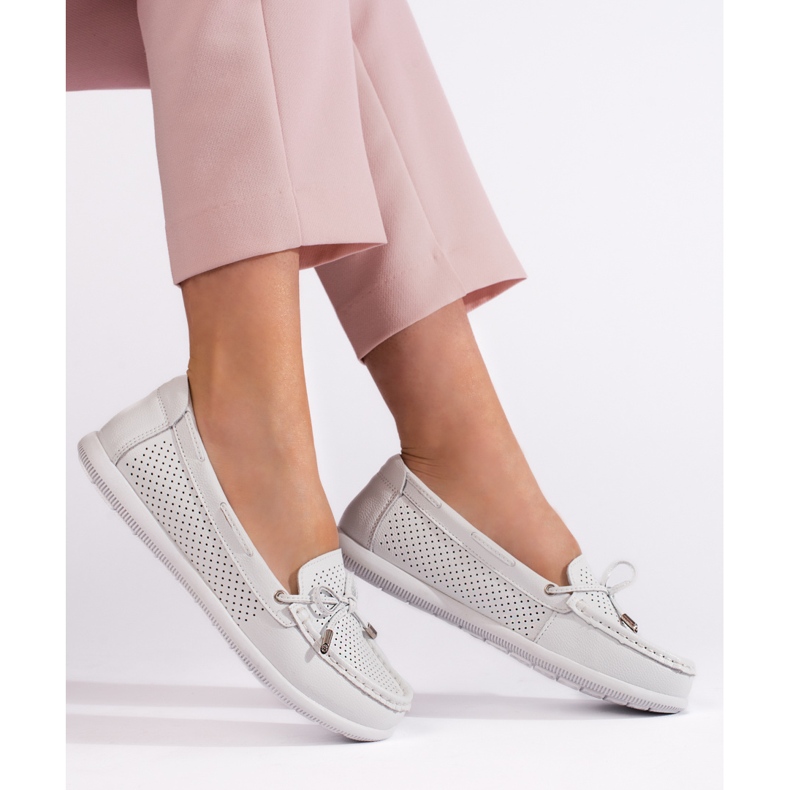 Goodin Białe mokasyny damskie 1