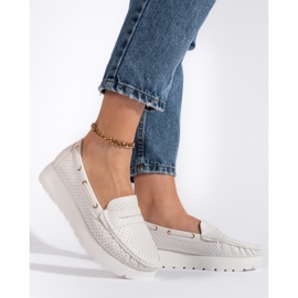 Goodin Stylowe białe mokasyny damskie 2
