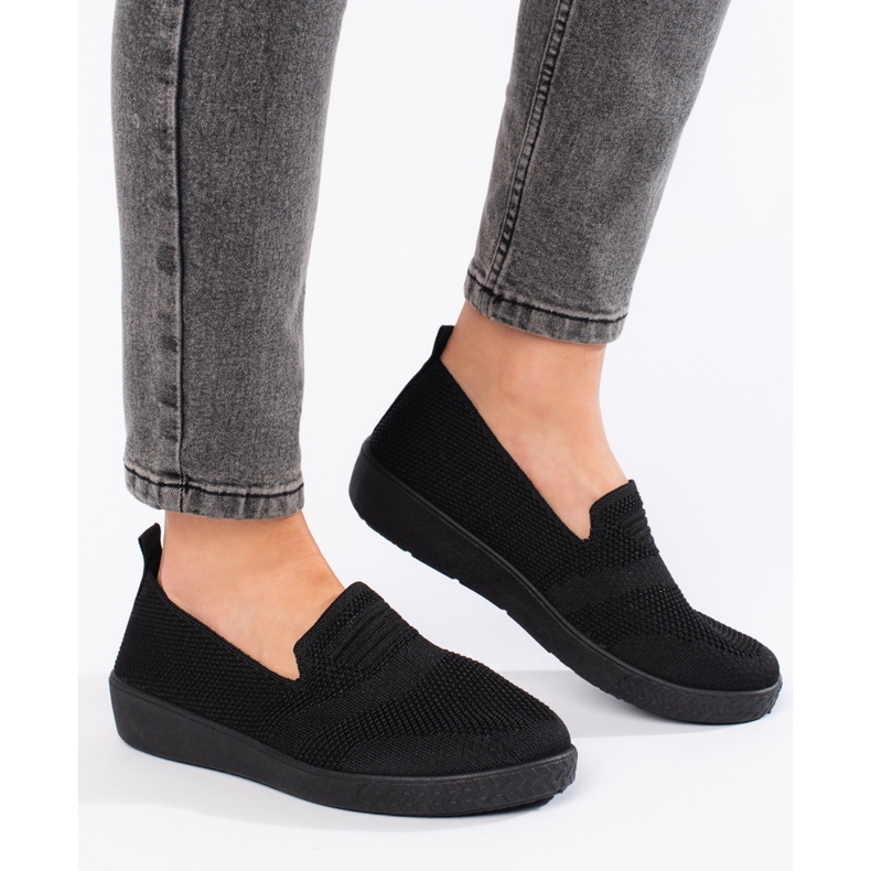 Wsuwane czarne trampki slip on 2