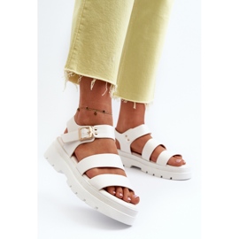 Sandały Damskie Na Masywnej Podeszwie Białe Nicarda 2