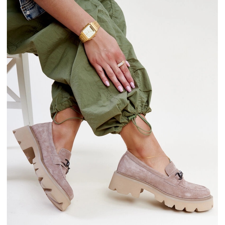 Brązowe zamszowe mokasyny Vinceza 1