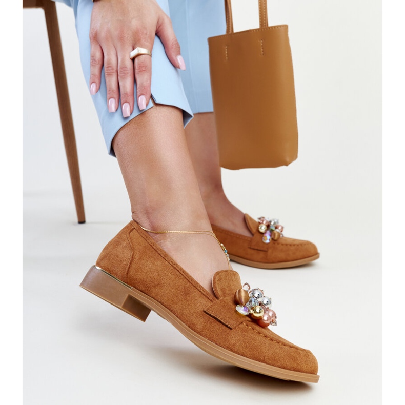 Brązowe mokasyny z ozdobami Dahera 1