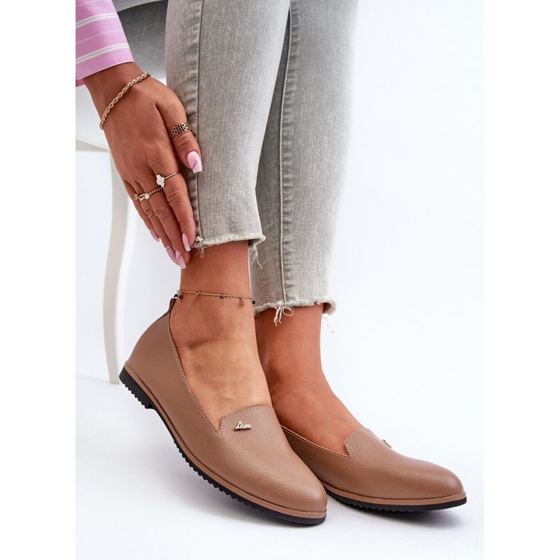 Mokasyny Na Płaskim Obcasie Damskie Brązowe Enzla 1