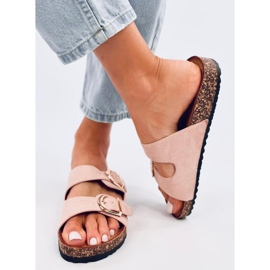 Klapki korkowe scholki Byrd Pink różowe 2