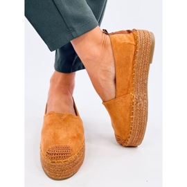 Espadryle na grubej podeszwie Poulain Camel brązowe 1