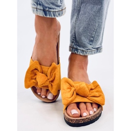 Klapki korkowe Kiara Yellow żółte 1