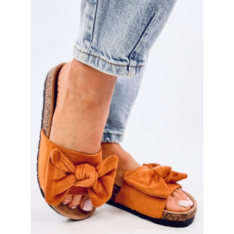 Klapki korkowe Kiara Camel brązowe 2