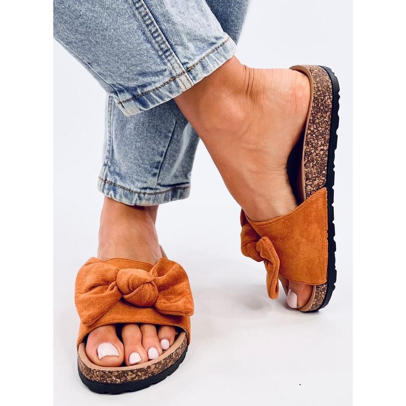 Klapki korkowe Kiara Camel brązowe 1