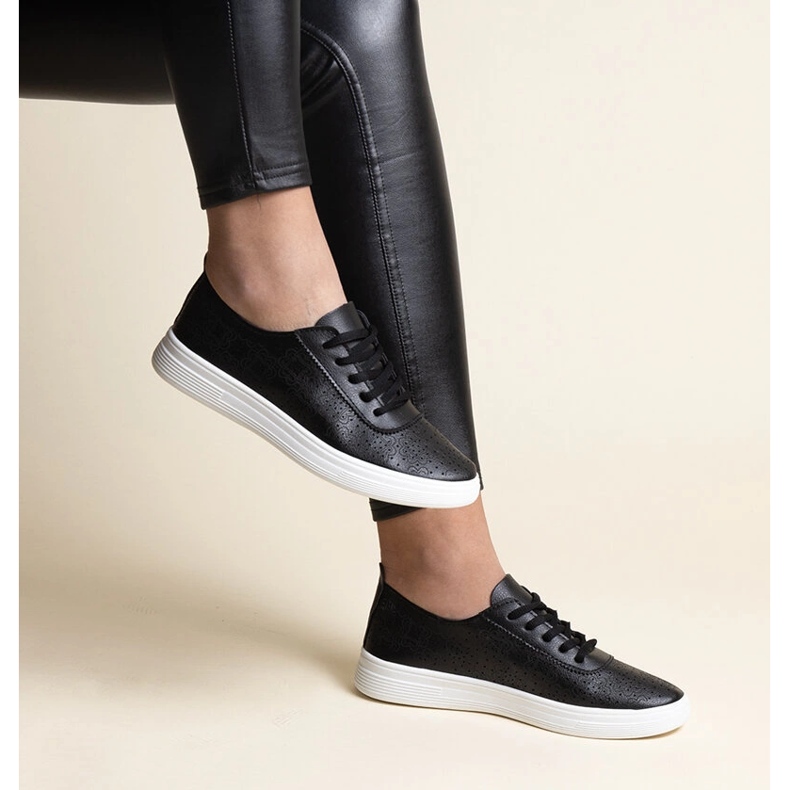 Czarne tenisówki eko skóra Whitley 1