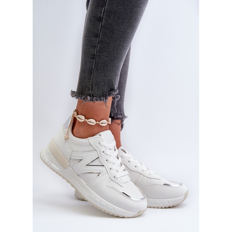 Sneakersy Damskie Z Eko Skóry Białe Kaimans 2
