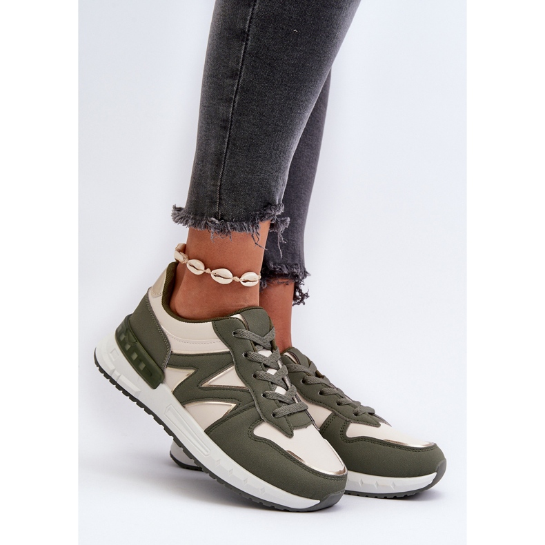 Sneakersy Damskie Z Eko Skóry Zielone Kaimans 2