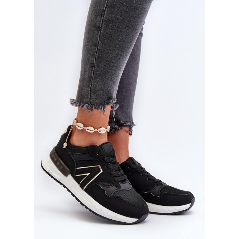 Sneakersy Damskie Z Eko Skóry Czarne Vinelli 2