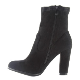 Jesienne botki na obcasie A921 black czarne 1