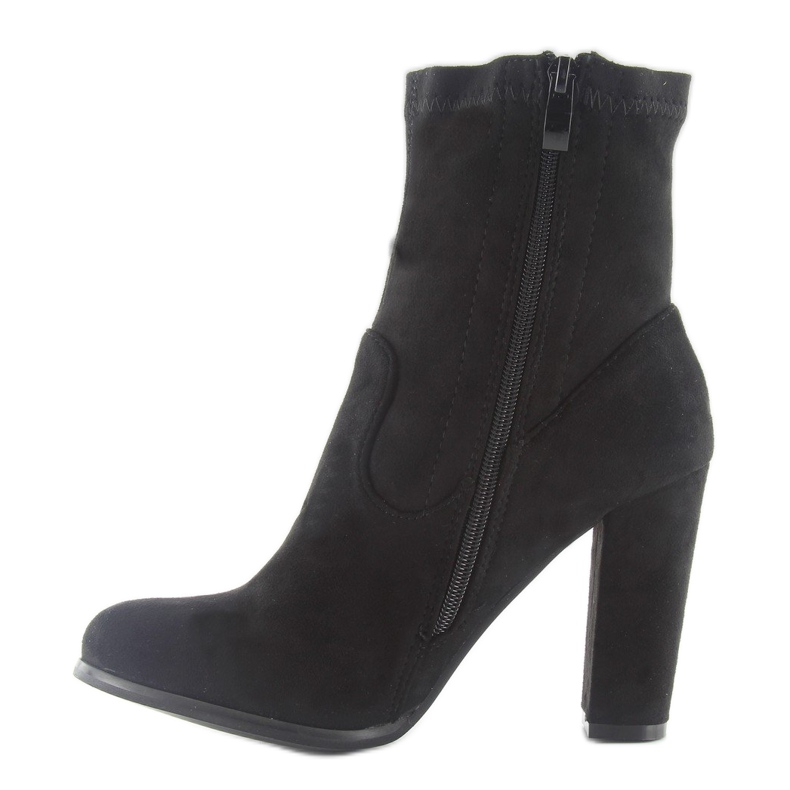 Jesienne botki na obcasie A921 black czarne 1
