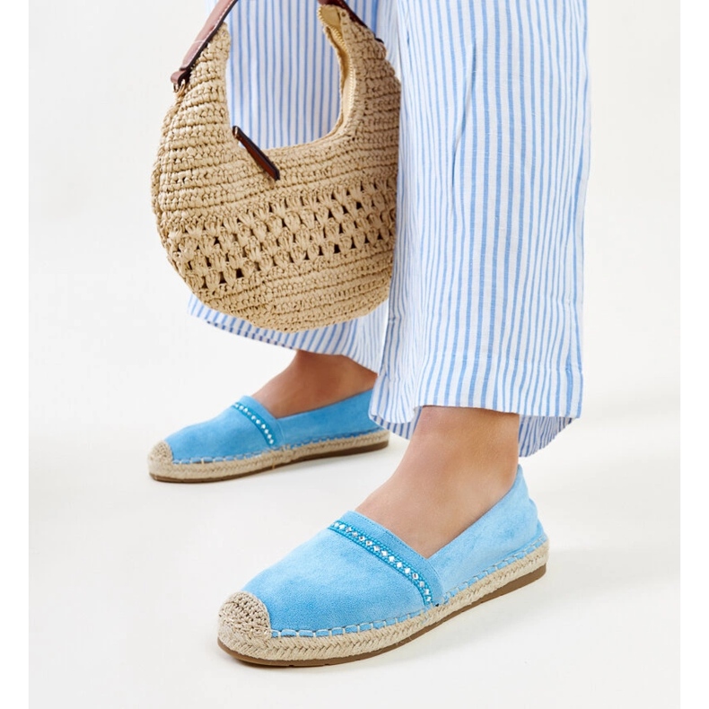 Niebieskie espadryle z cyrkoniami Abia 1