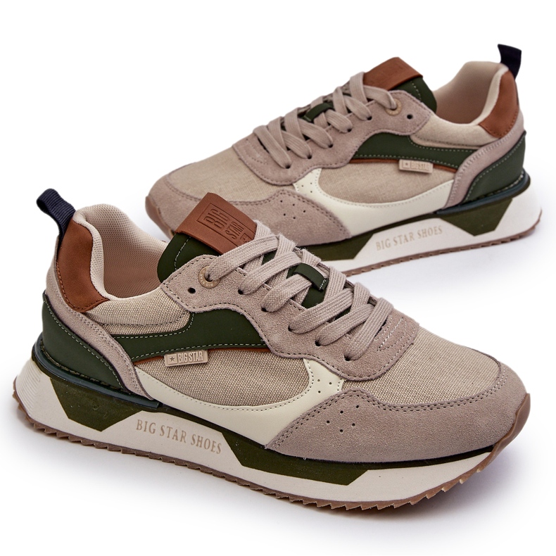 Sneakersy Męskie Memory Foam System Big Star NN174349 Beżowe beżowy 4