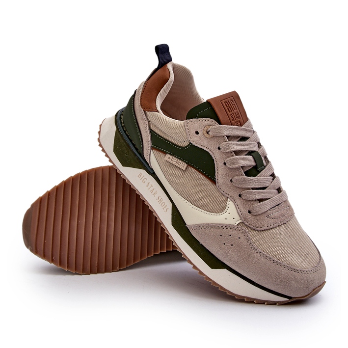 Sneakersy Męskie Memory Foam System Big Star NN174349 Beżowe beżowy 2