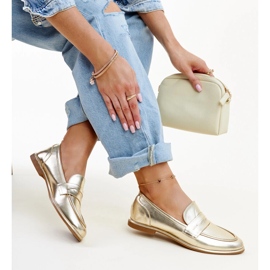 Złote klasyczne mokasyny Nasia złoty 1