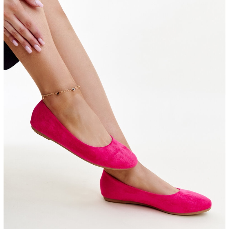 Różowe baleriny z eko zamszu Jala 1
