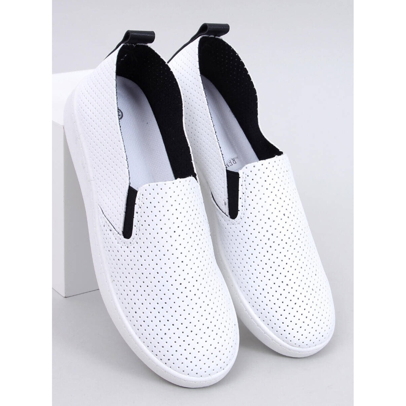Tenisówki slip-on Jousse WHITE/BLACK białe 1