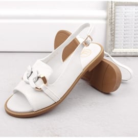 Sandały damskie z łańcuszkiem białe Filippo DS6232 5