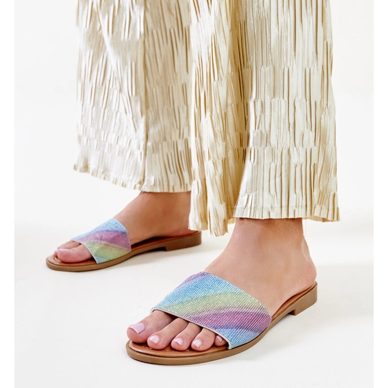 Wielokolorowe błyszczące klapki Anilsa 1