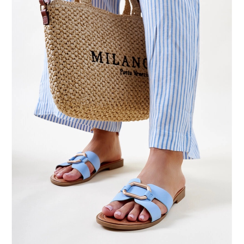 Niebieskie klapki z klamerką Isana 1