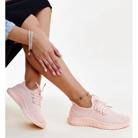 Różowe materiałowe sneakersy Milena 1