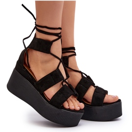 Seastar Sandały Damskie Wiązane Czarne Helavi 4