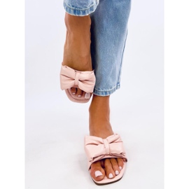 Klapki z kokardą Mili Pink różowe 1