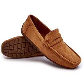 Męskie Zamszowe Mokasyny Camel Wesley brązowe 5