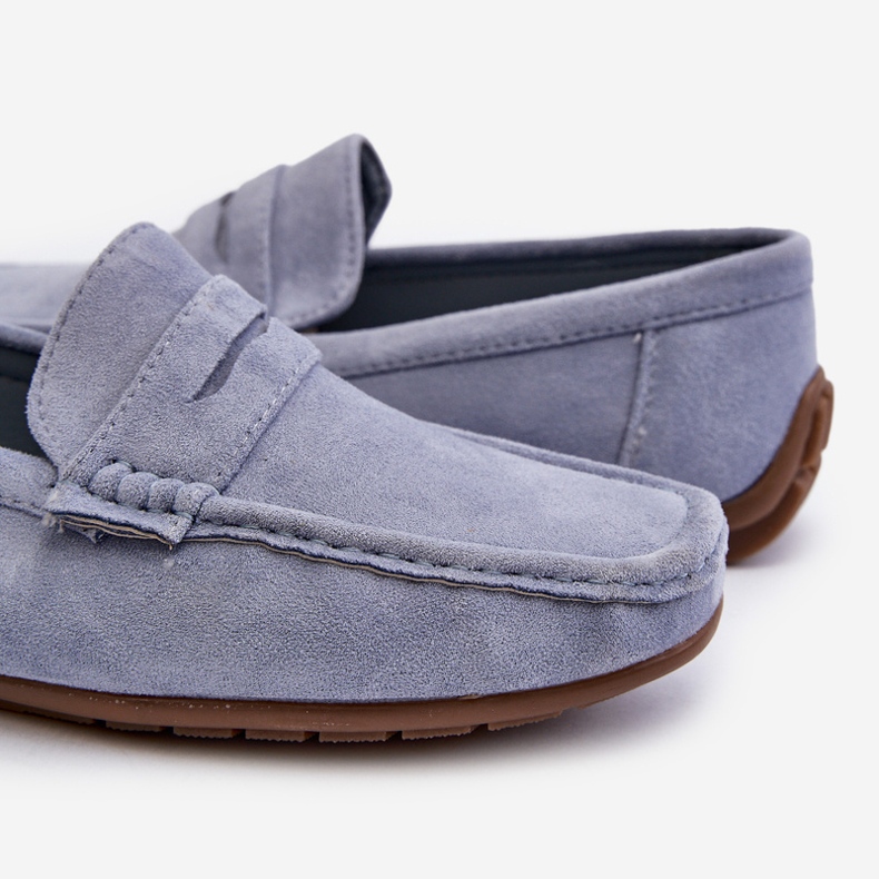 Męskie Zamszowe Mokasyny Niebieskie Wesley 2