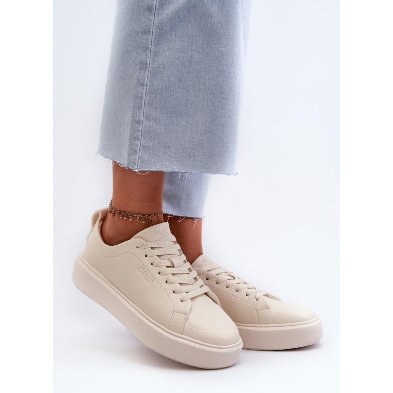 Lekkie Sneakersy Damskie Big Star NN274321 Memory Foam System Beżowe beżowy 2