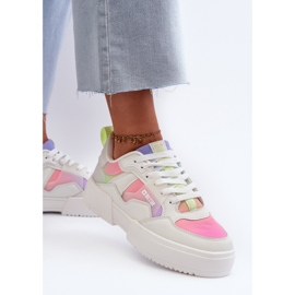Sneakersy Damskie Big Star NN274359 Memory Foam System Multikolor białe 6