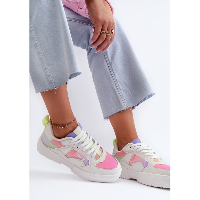 Sneakersy Damskie Big Star NN274359 Memory Foam System Multikolor białe 1