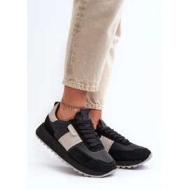 Sneakersy Damskie Na Platformie Big Star NN274502 Memory Foam System Czarne 2