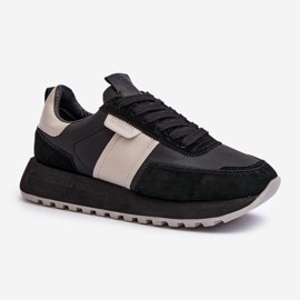 Sneakersy Damskie Na Platformie Big Star NN274502 Memory Foam System Czarne 1